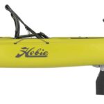 Kayak de pêche à propulsion homologué mer et CE Hobie Mirage Compass vert seagrass vue de côté