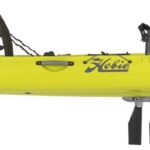 Kayak de pêche et loisir à propulsion homologué mer et CE Hobie Mirage Révolution_11 couleur vert seagrass vue de côté