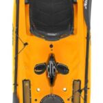 Kayak de pêche et loisir à propulsion homologué mer et CE Hobie Mirage Oasis couleur orange papaye vue de dessus kayak double bi-places 2 places 2 personnes Tandem