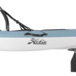 Kayak de pêche et loisir à propulsion homologué CE pour la rivière et les lacs eau douce Hobie Mirage Passport 10.5 de couleur bleu ardoise slate vue de côté