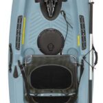 Kayak de pêche et loisir à propulsion homologué CE pour la rivière et les lacs eau douce Hobie Mirage Passport 10.5 de couleur bleu ardoise slate vue de dessus