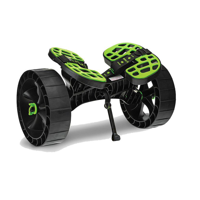 Chariot RAILBLAZA C-TUG spécial sable Sandtrakz noir et vert avec sangle patin amovible démontable roue moles