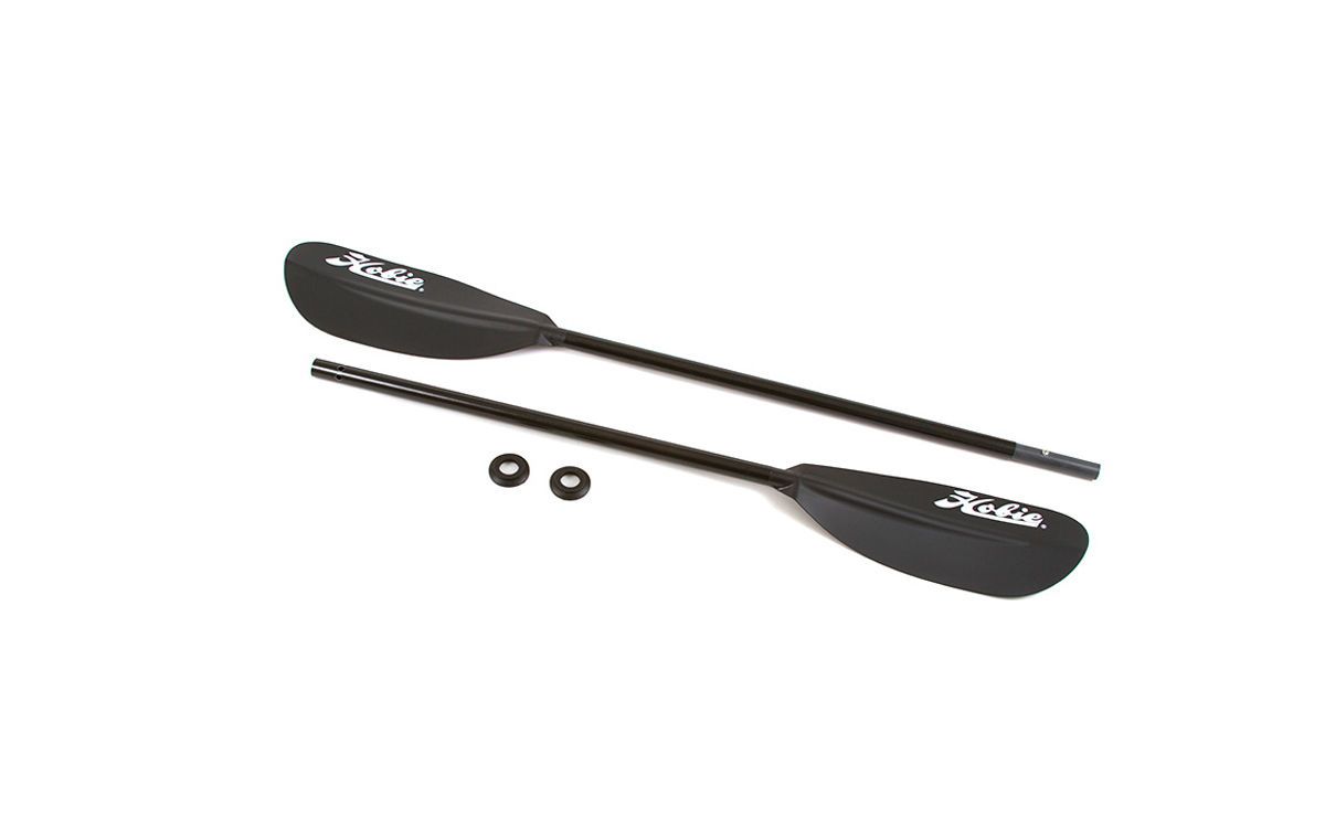 Pagaie Hobie pour kayak manche en fibre de verre pale en plastique deux taille 230 260 noire