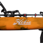 Kayak de pêche à propulsion homologué mer Hobie Mirage Pro angler 14 couleur sunrise camo vue de côté homologué CE