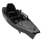 Kayak de pêche à propulsion homologué mer Hobie Mirage Pro angler 12 couleur battleship gris vue de 3/4 homologué CE