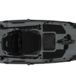 Kayak de pêche à propulsion homologué mer Hobie Mirage Pro angler 12 couleur battleship gris vue de dessus homologué CE